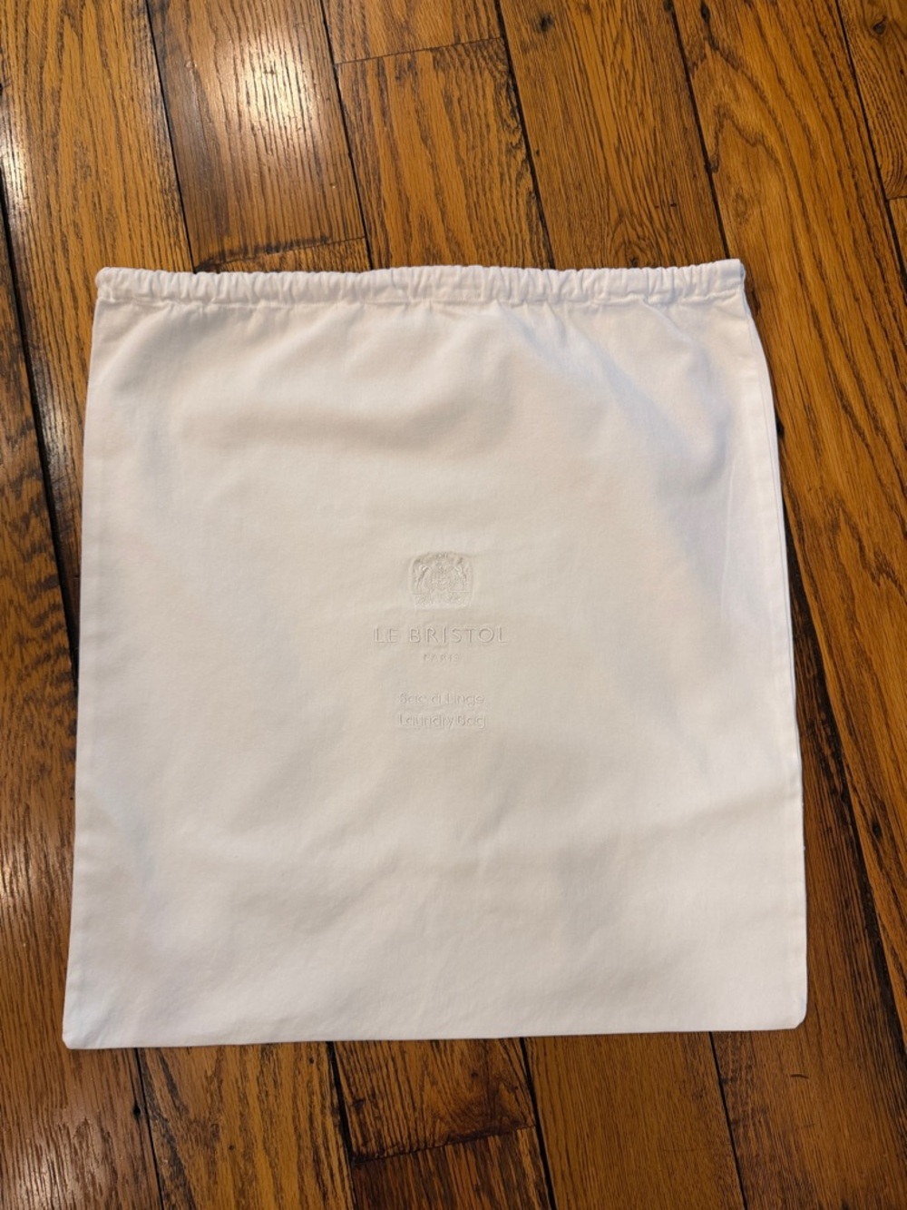 Le Bristol Cotton Laundry Bag with Drawstring Closure and Logo